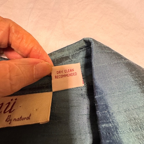 Anii By Natural Vintage - Turquoise Long-Sleeve Button Top - 100% Pure Silk - XL - Picture 6 of 9